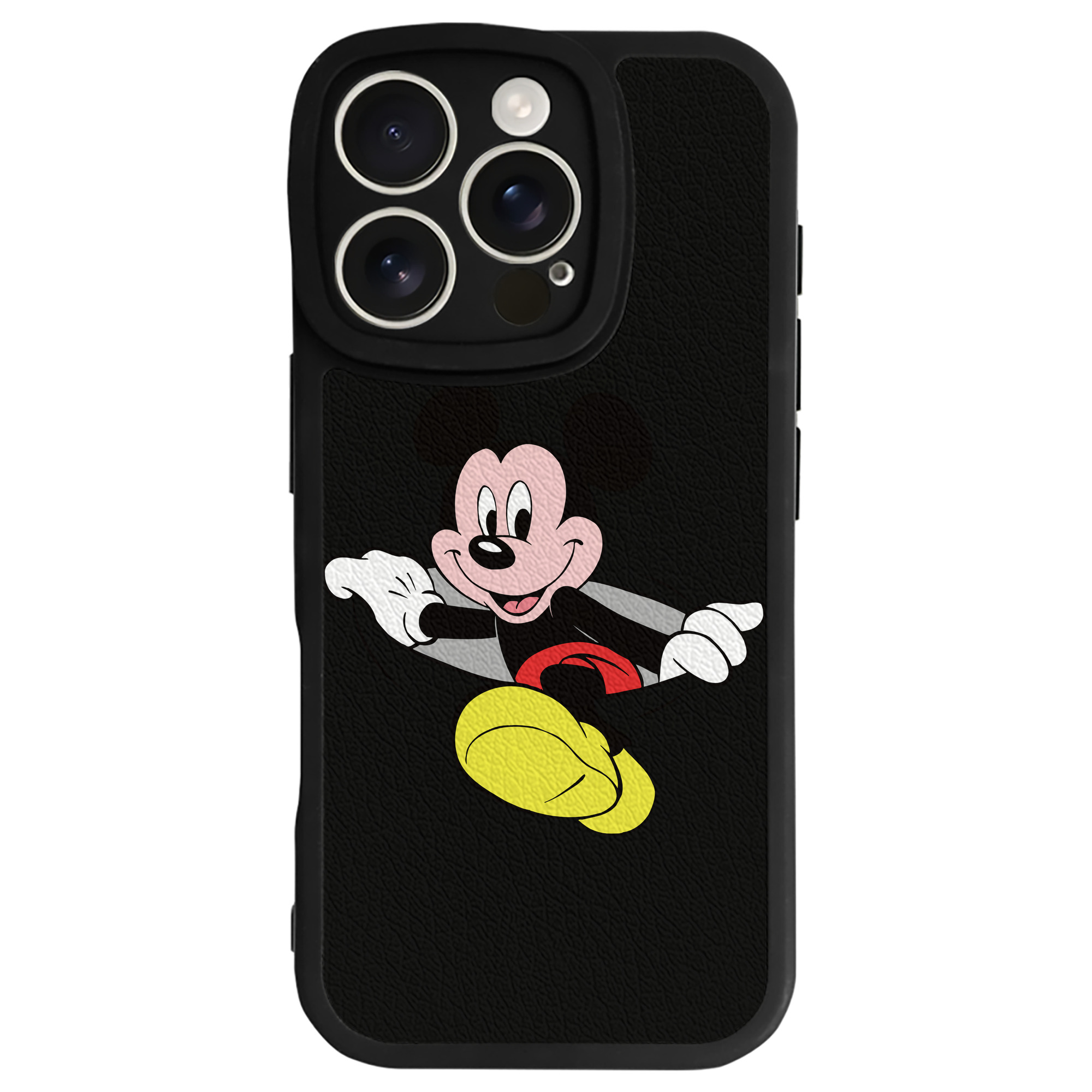 （画像用） ミッキーマウス Mickey Mouse 【iPhone 16シリーズ対応】シリコンスマホケース（レザー調） 材質：シリコン